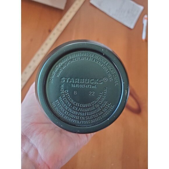 Starbucks Christmas MARBLE FOREST Insulated Tumbler Cup 16 oz Stainless *Rare * - Picture 9 of 11